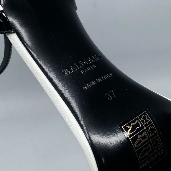 Balmain Eden 95MM Colorblocked Patent Leather Sandals size 37 - Picture 14 of 14